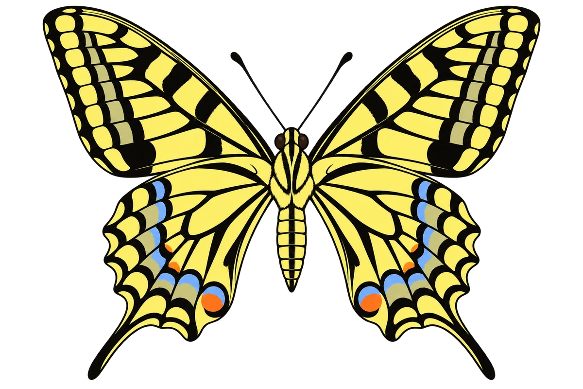 Papilio machaon, ventral view