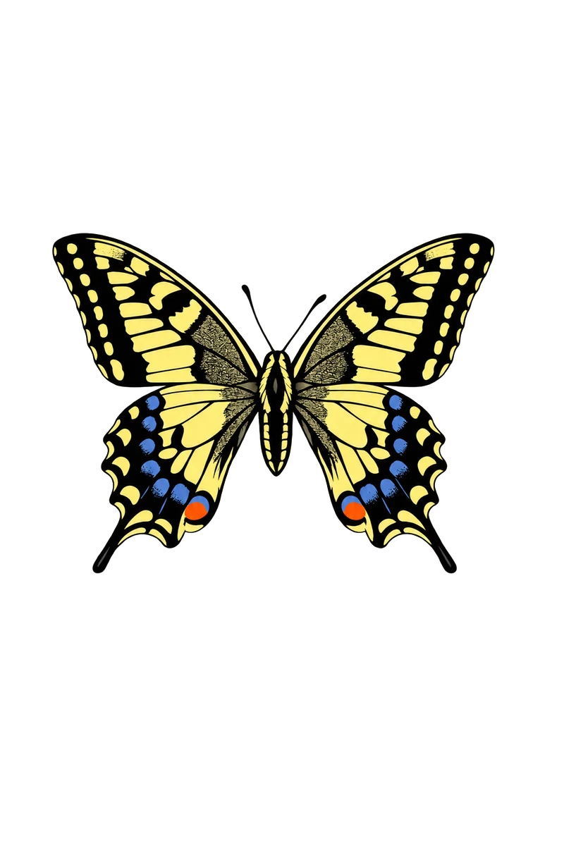 Papilio machaon dorsal illustration