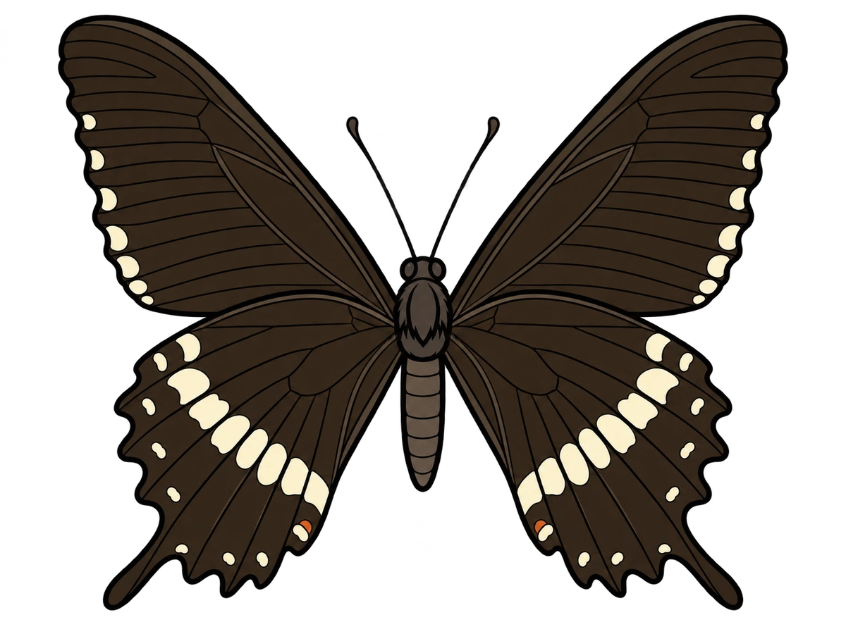 Papilio polytes, ventral view