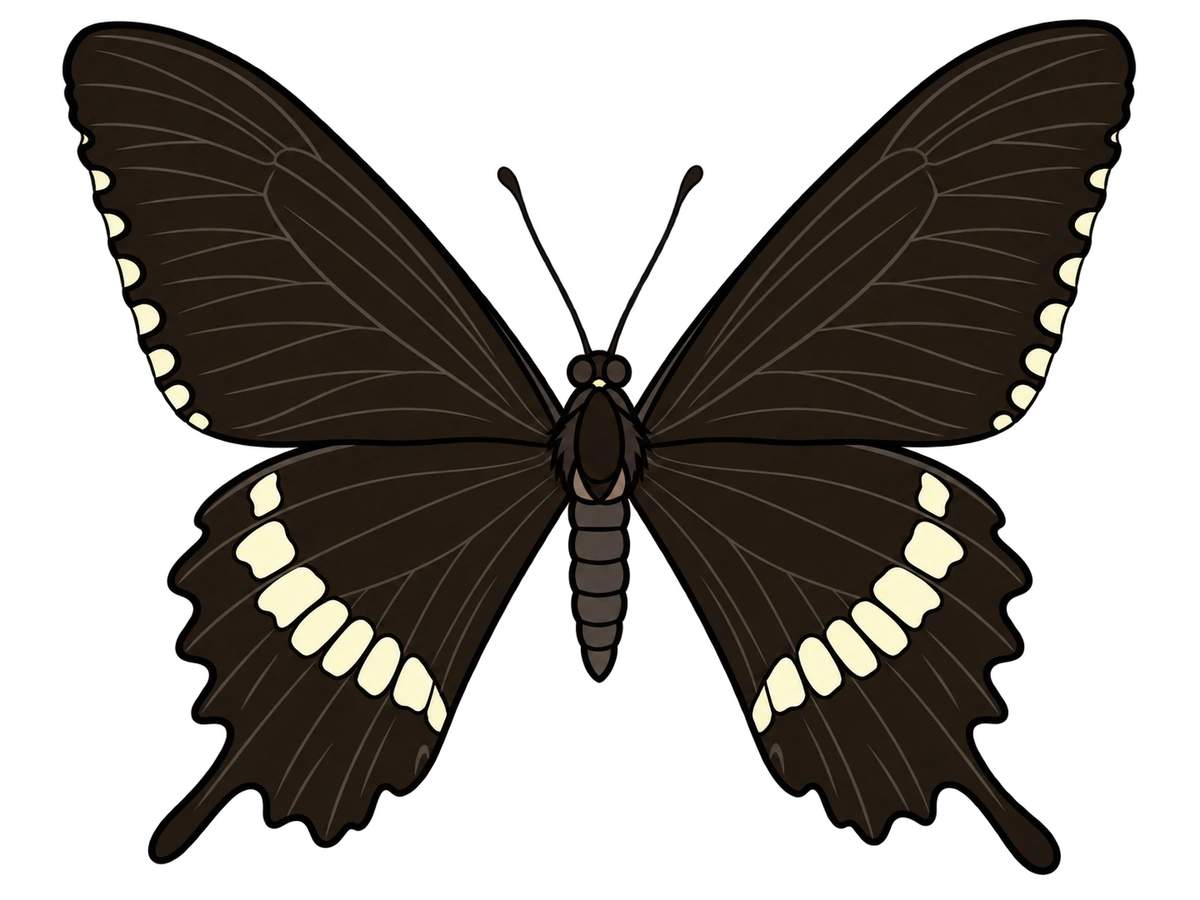 Papilio polytes, dorsal view