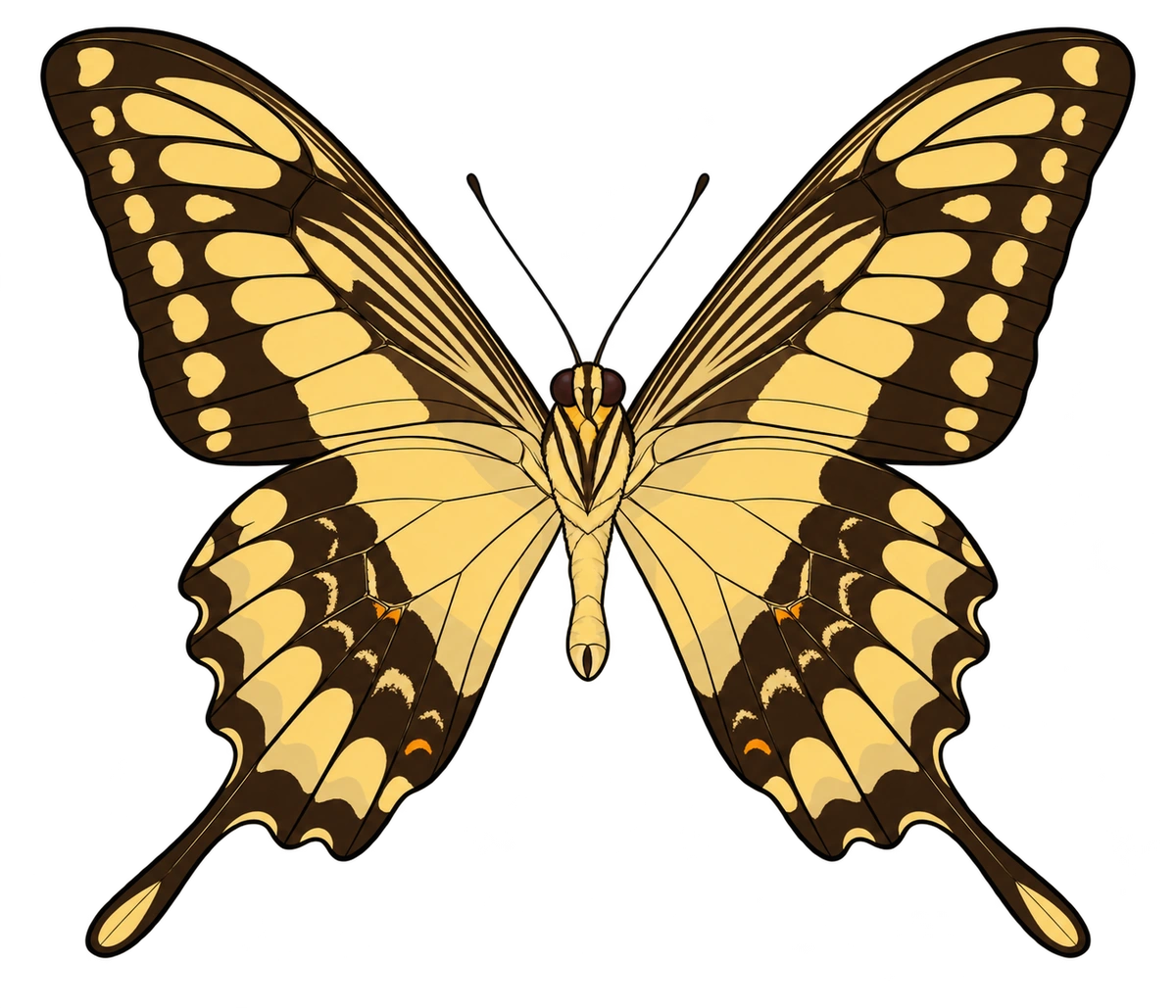 Papilio thoas, ventral view