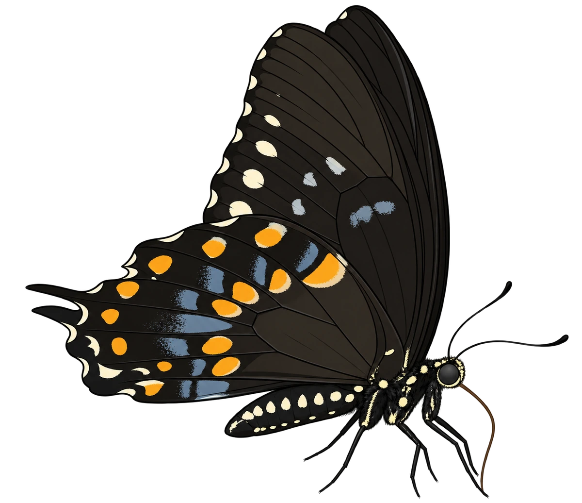 Papilio troilus, ventral view