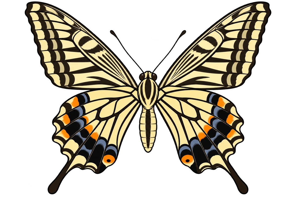Papilio xuthus, ventral view