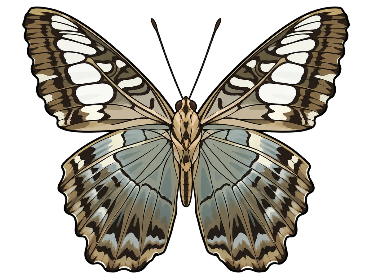 Parthenos sylvia, ventral view