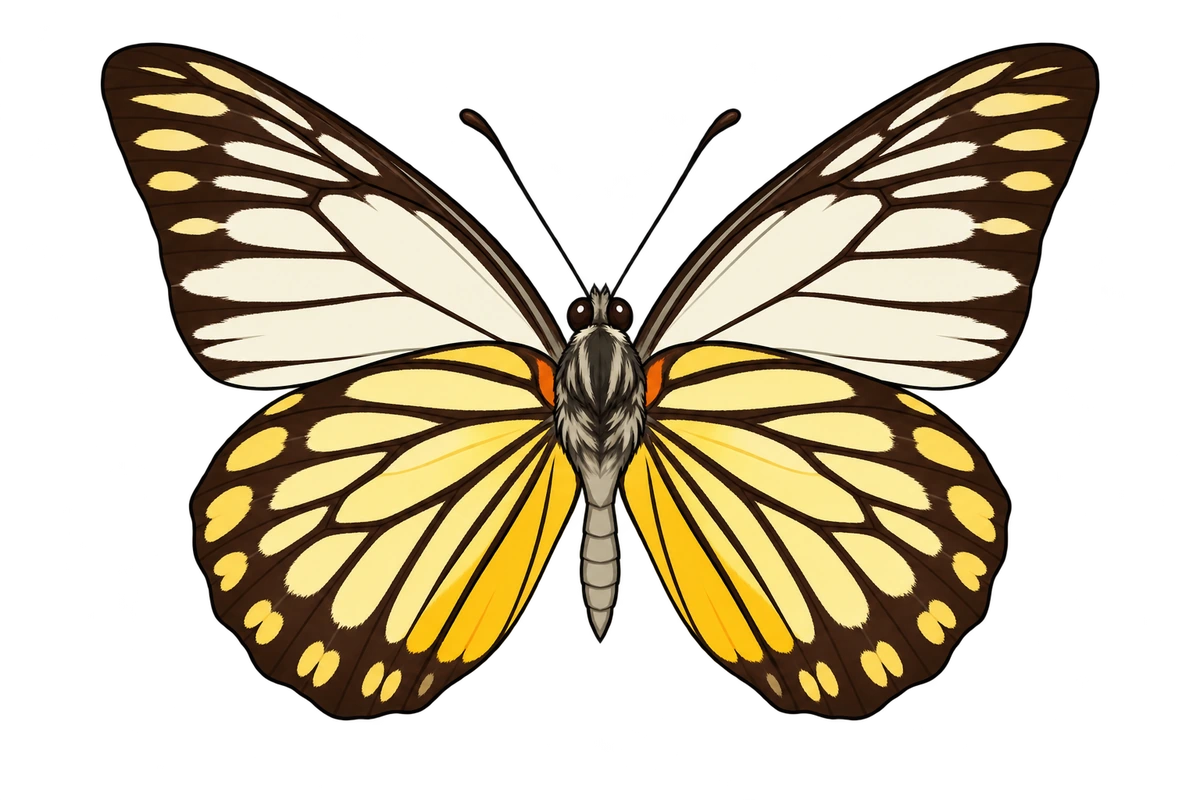 Prioneris philonome, ventral view