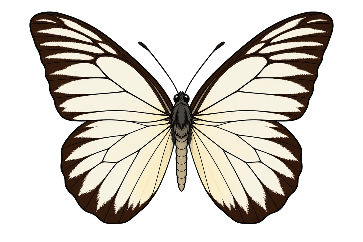 Prioneris philonome, dorsal view