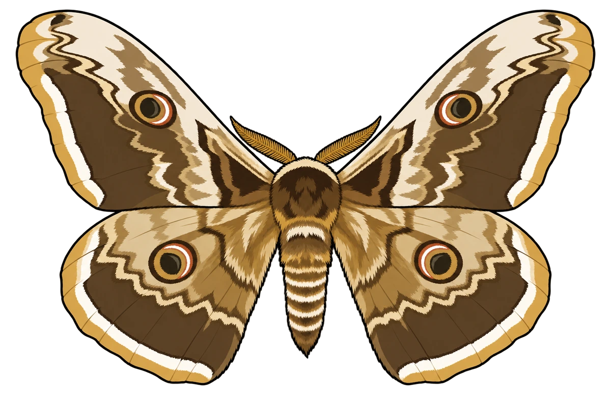 Saturnia pyri, dorsal view