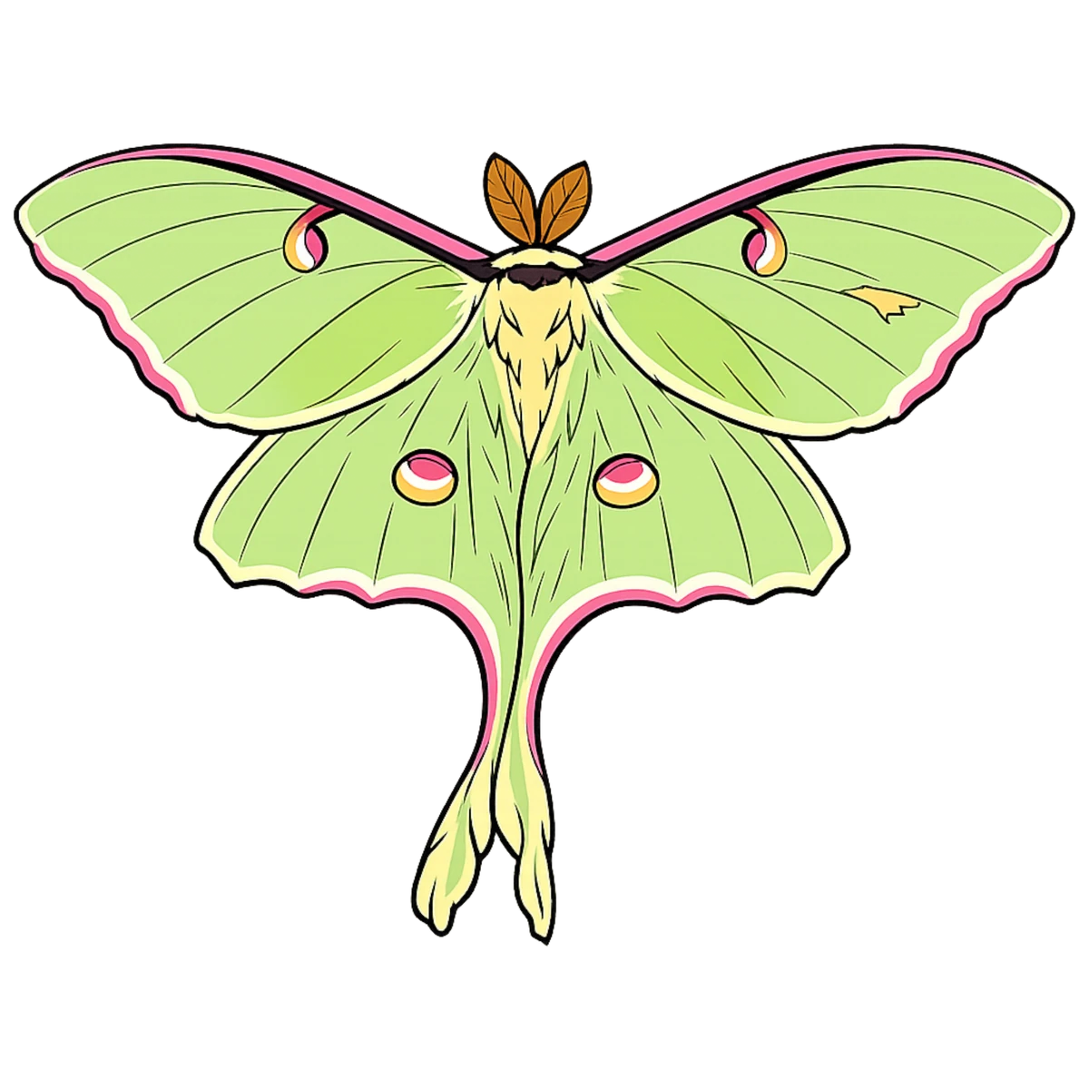 Actias luna, upward flight study