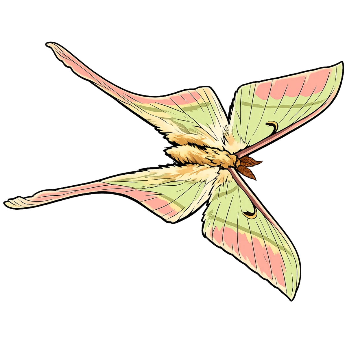 Actias rhodopneuma, rightward flight study