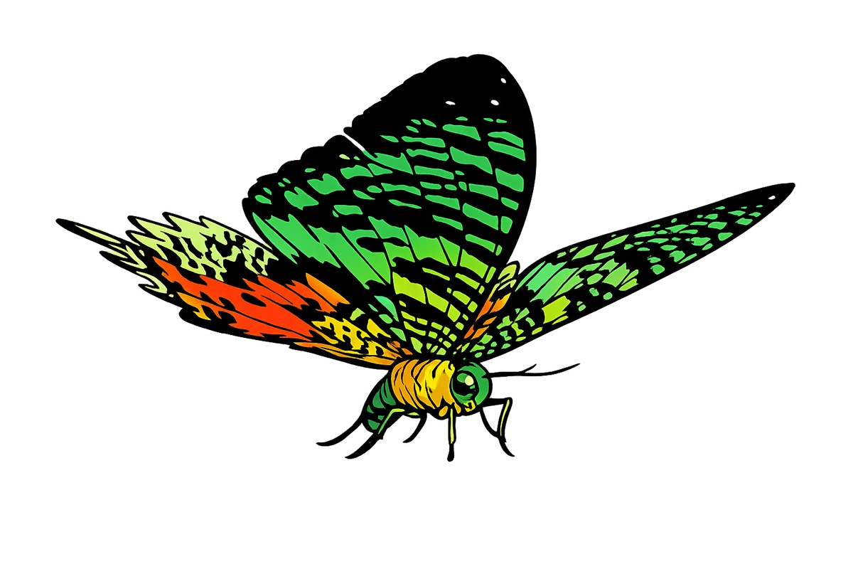 Chrysiridia rhipheus, rightward glide study