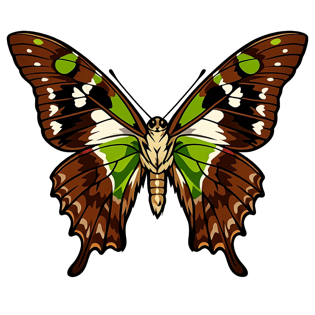Graphium weiskei, open-wing ventral study