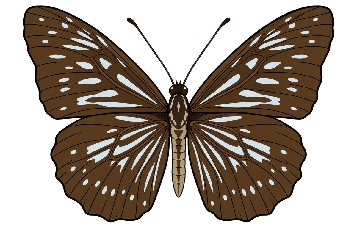 Tirumala hamata, dorsal view