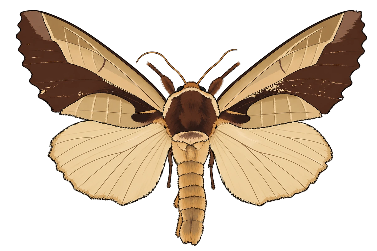 Uropyia meticulodina, dorsal view