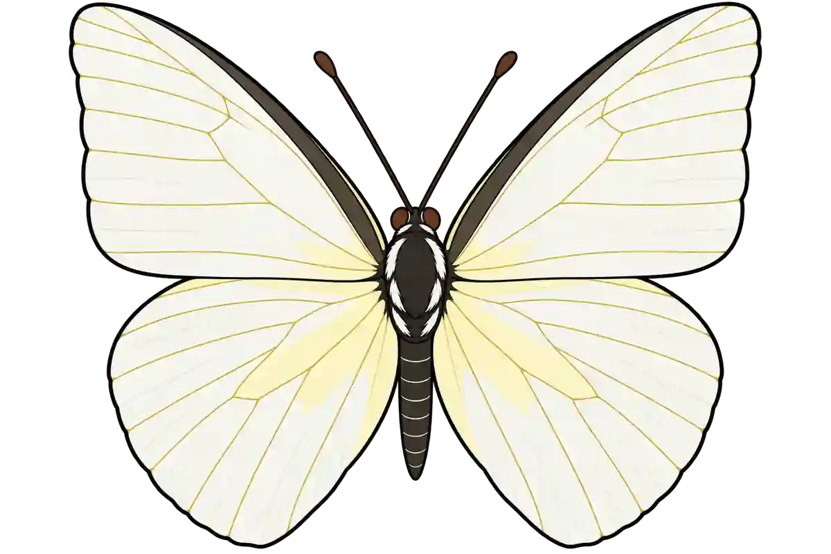 Appias albina, dorsal view