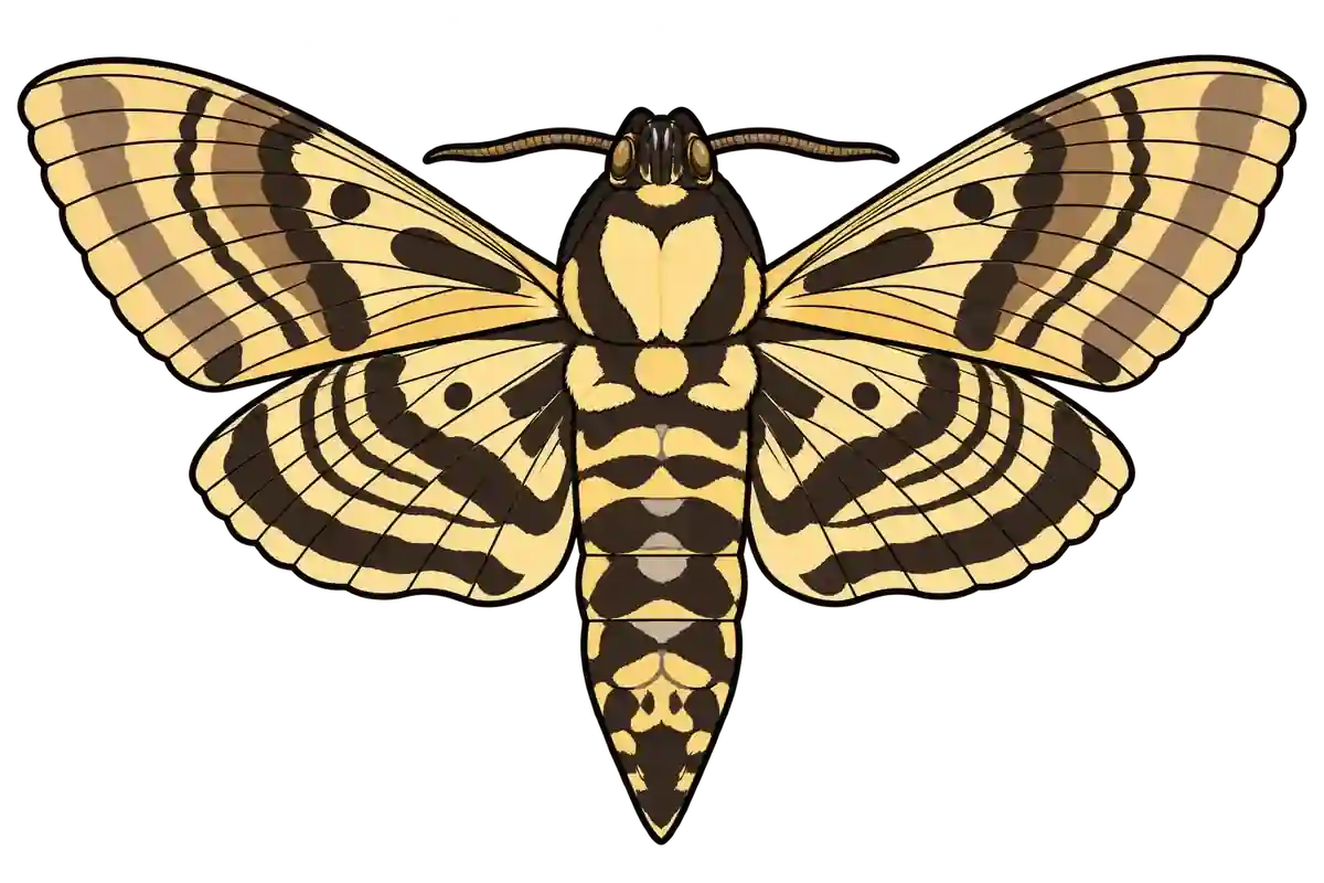 Acherontia lachesis, ventral view