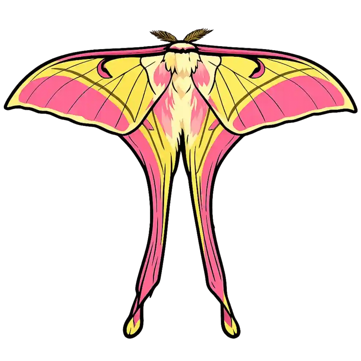 Actias rhodopneuma dorsal illustration