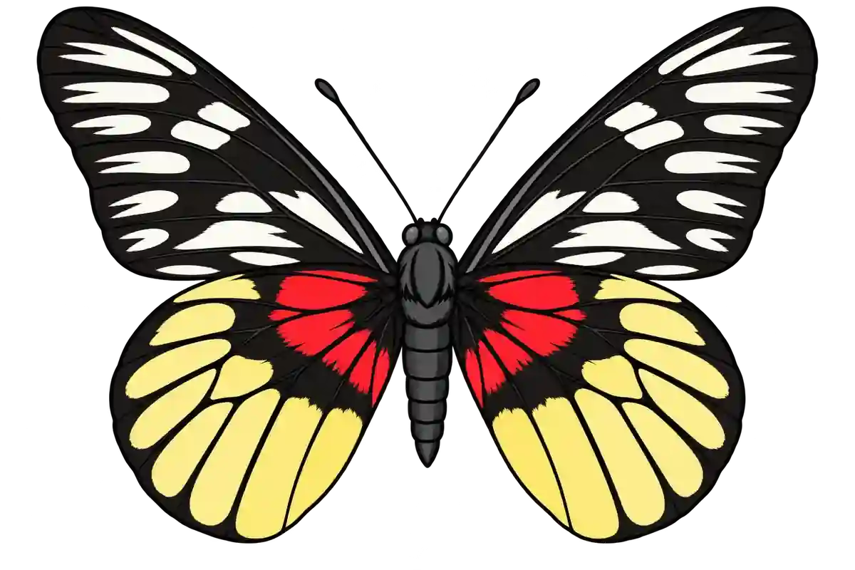 Delias acalis, ventral view