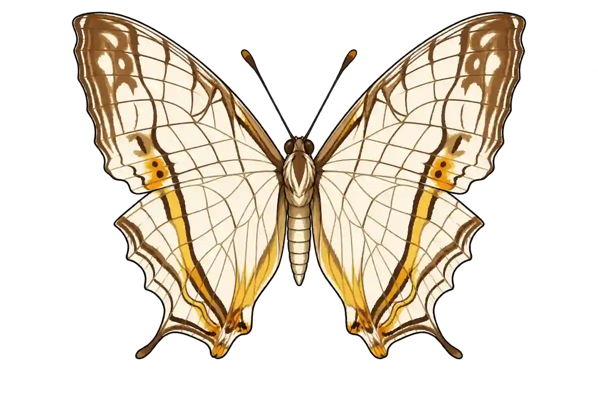 Cyrestis thyodamas, ventral view