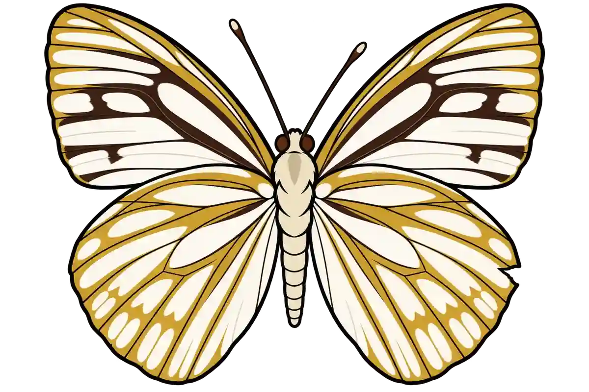 Cepora nerissa, ventral view