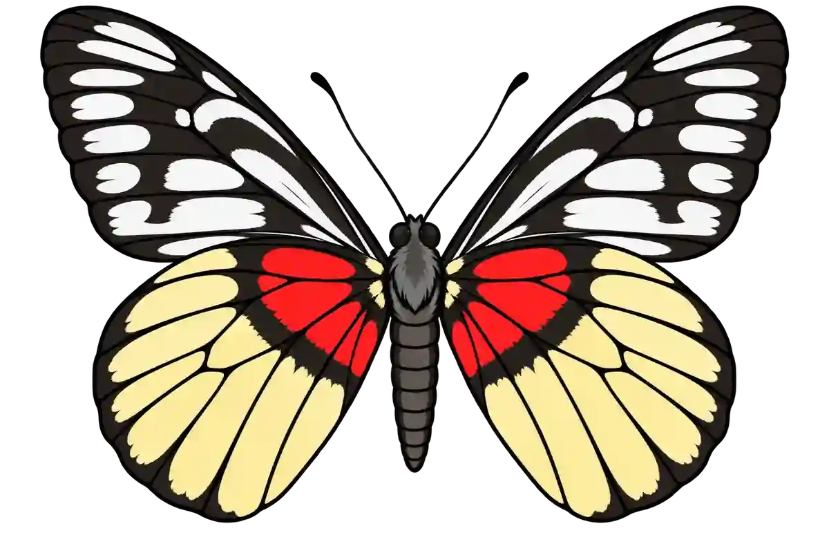 Delias ninus, ventral view