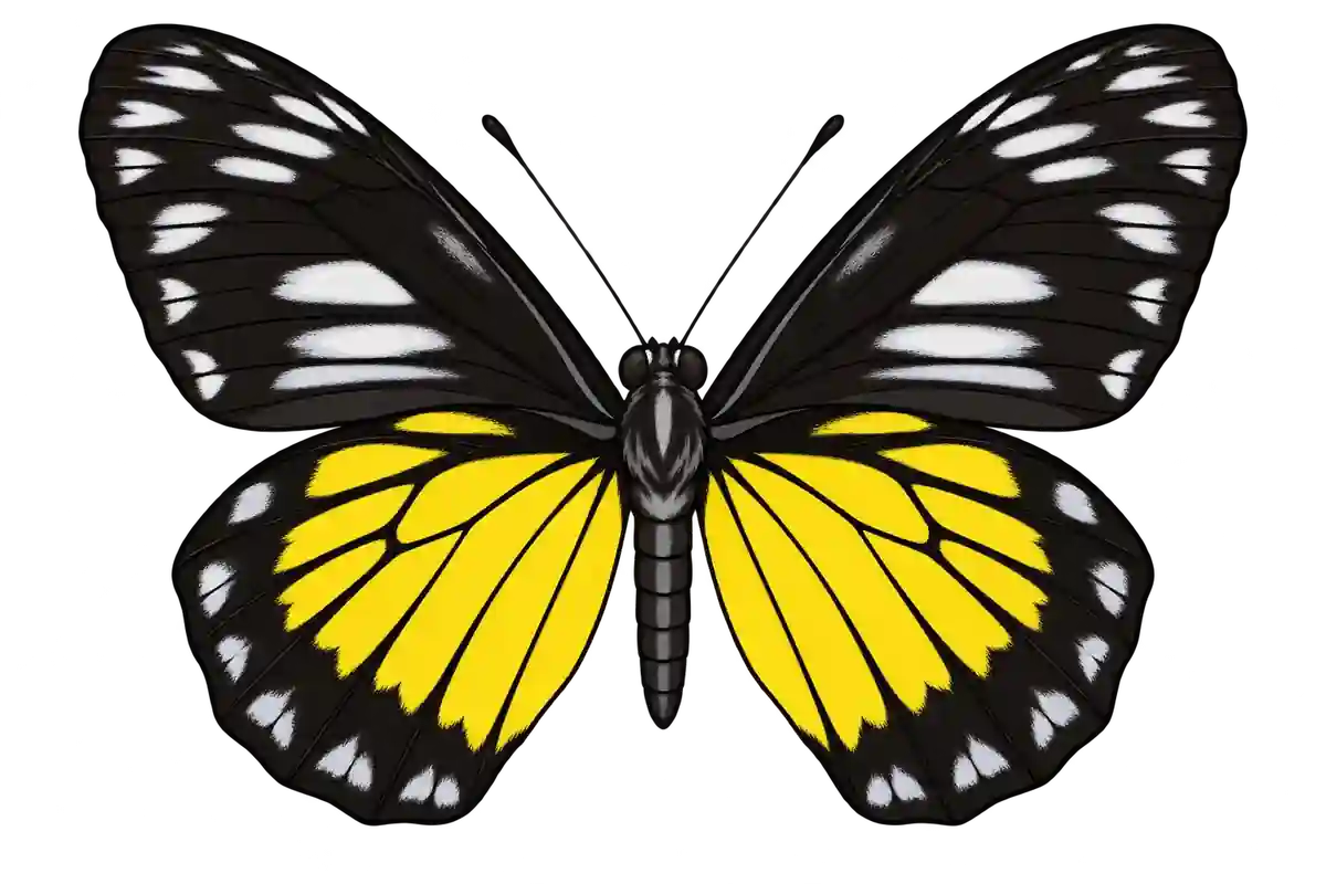 Delias blanca, ventral view