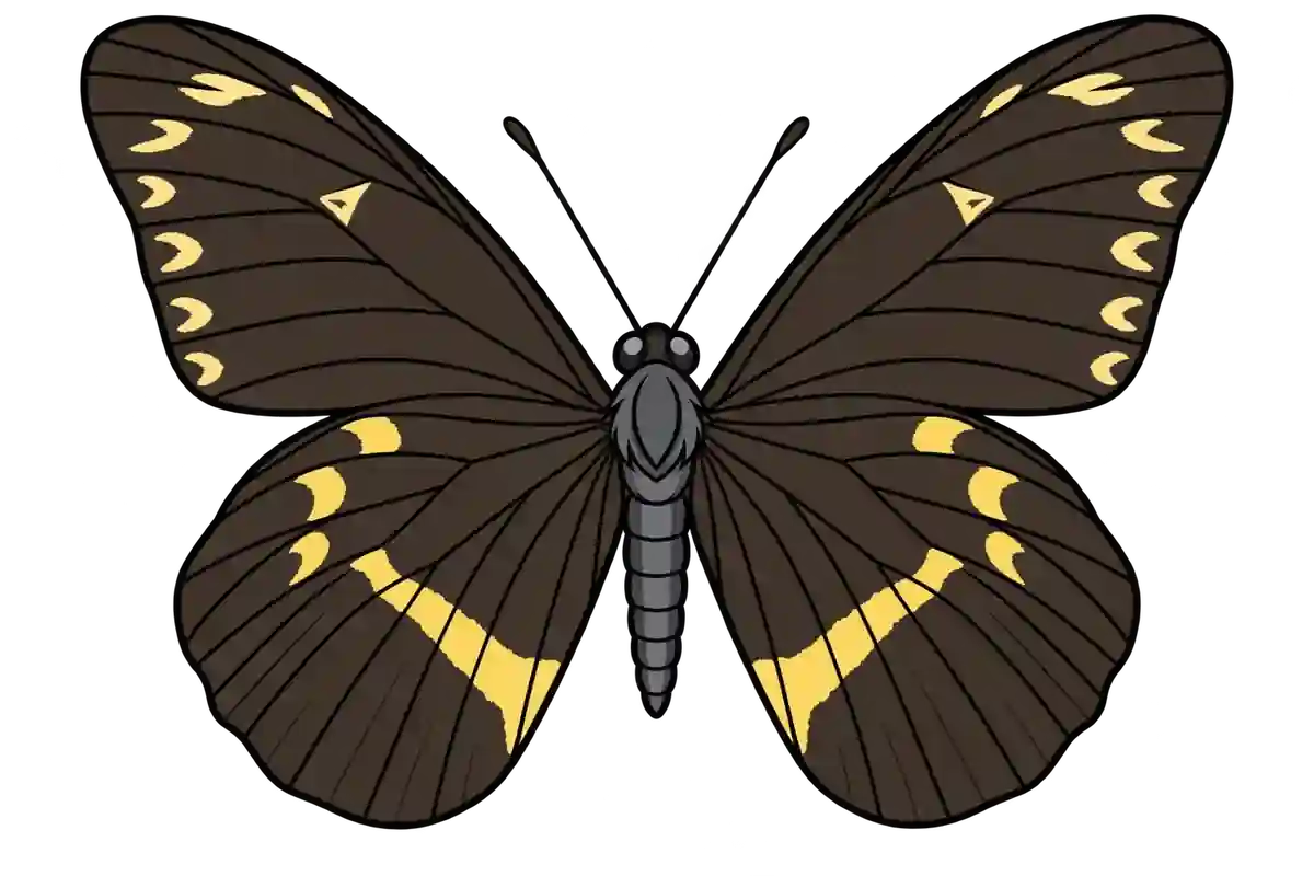 Delias benasu, ventral view