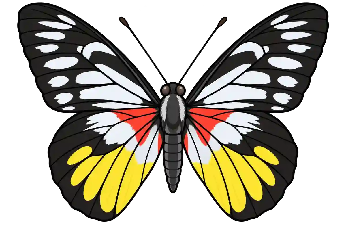 Delias ninus, dorsal view