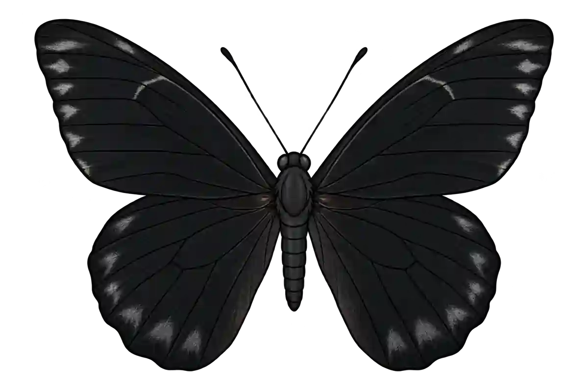 Delias benasu, dorsal view