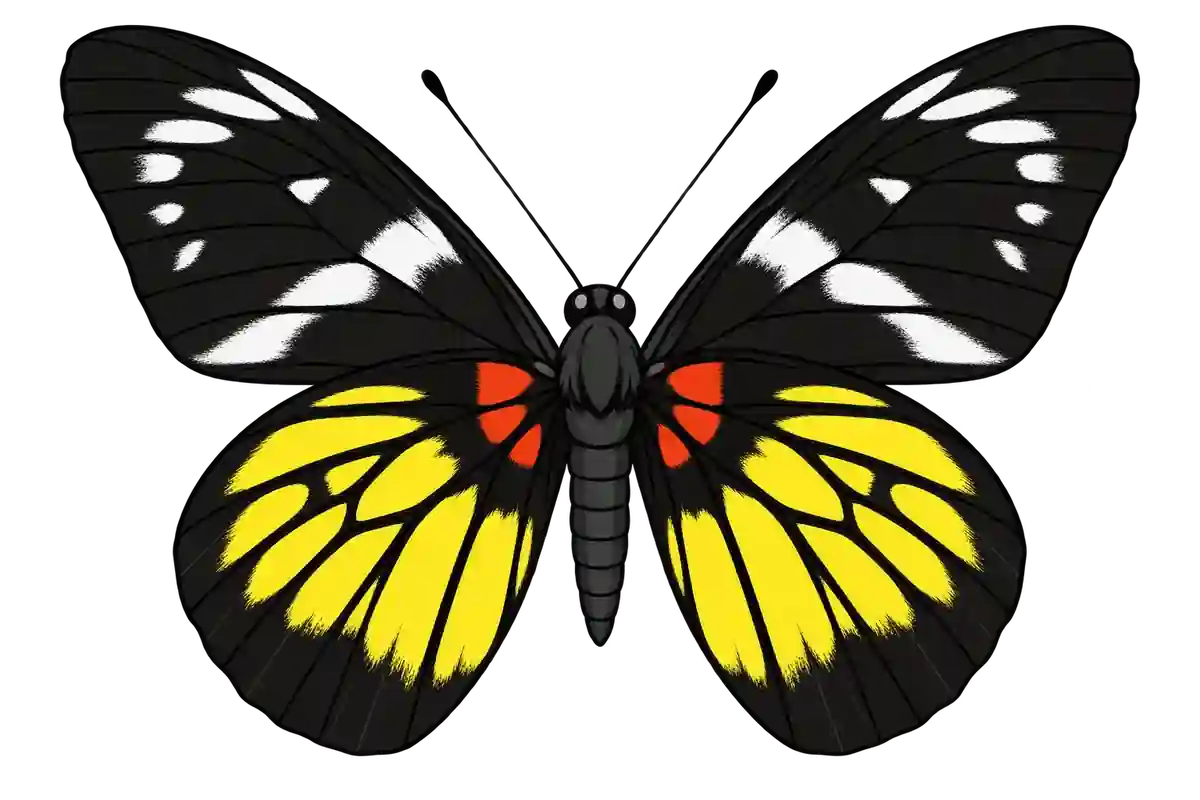 Delias hidecoae, ventral view