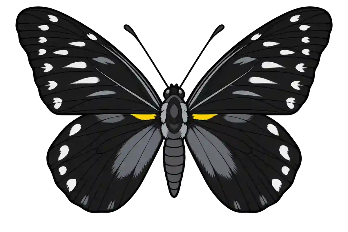 Delias berinda, dorsal view