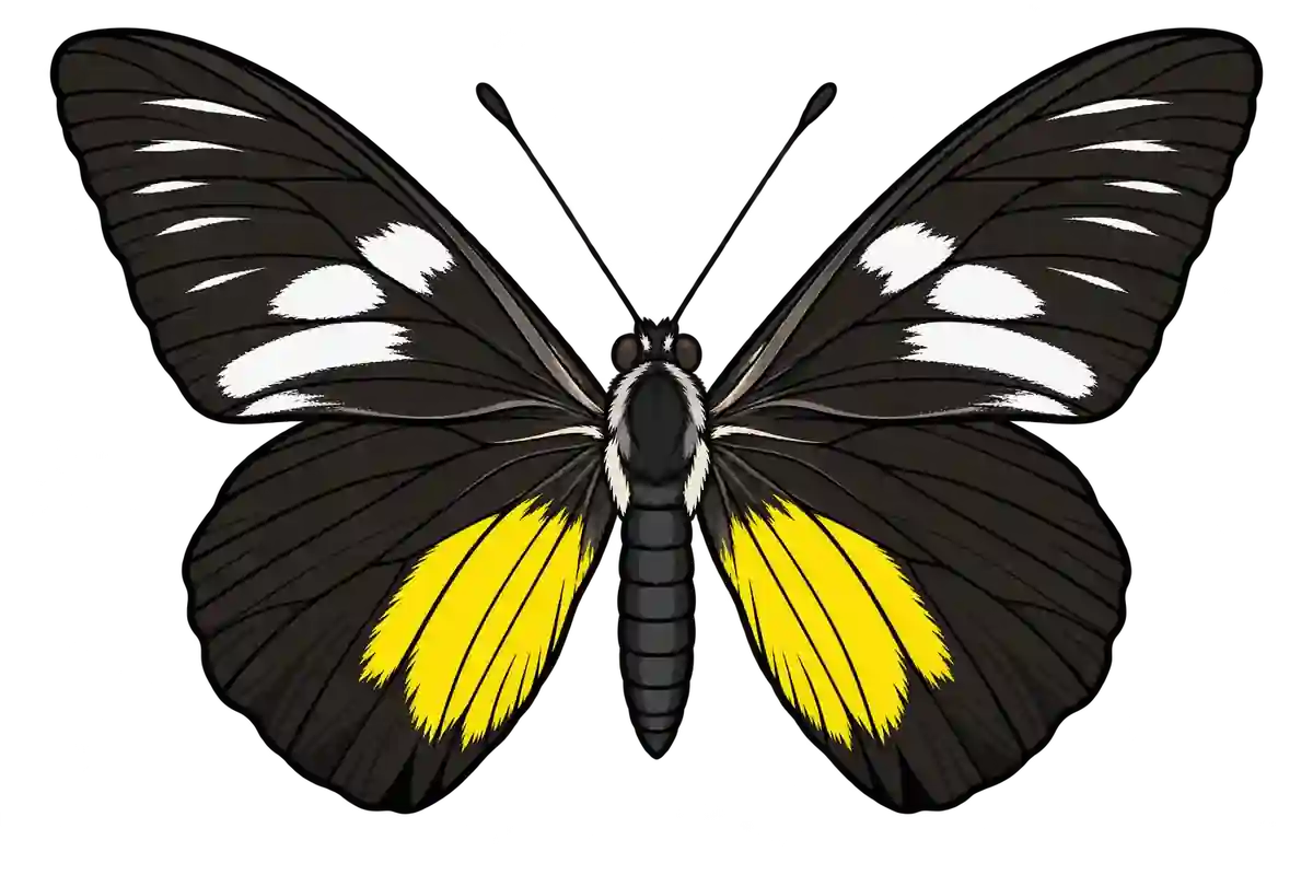 Delias henningia, dorsal view