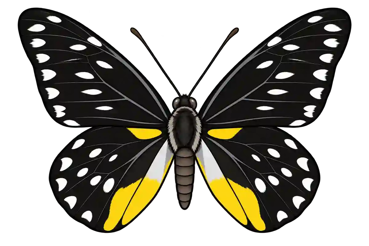 Delias belladonna, dorsal view