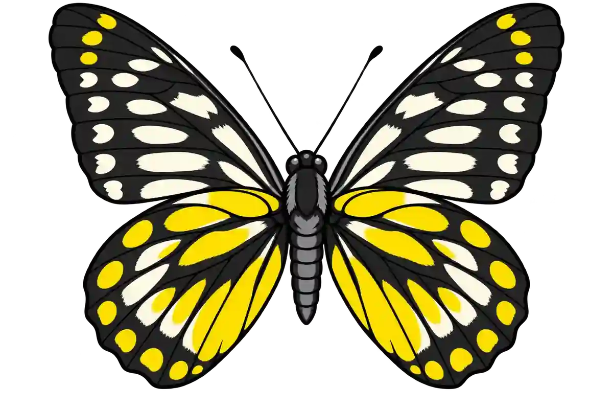 Delias subnubila, ventral view