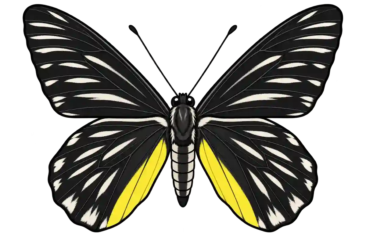 Delias patrua, dorsal view