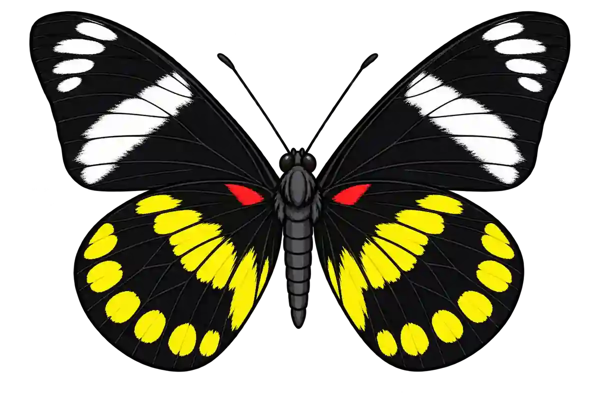 Delias woodi, ventral view
