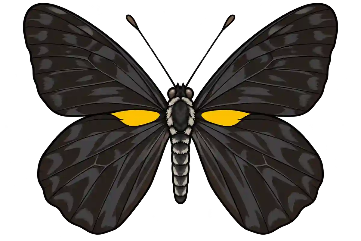 Delias surprisa, dorsal view