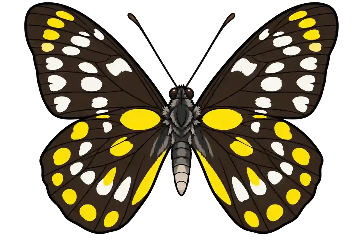 Delias surprisa, ventral view