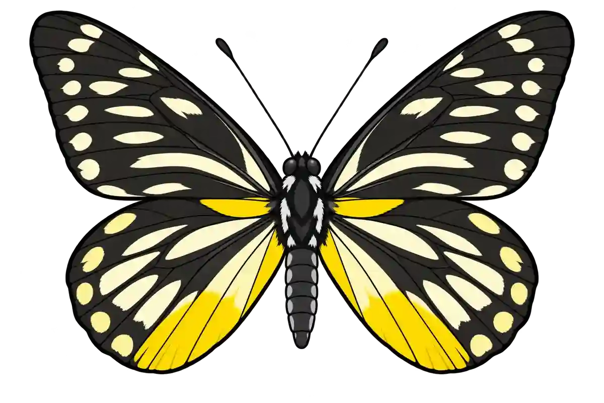 Delias subnubila, dorsal view