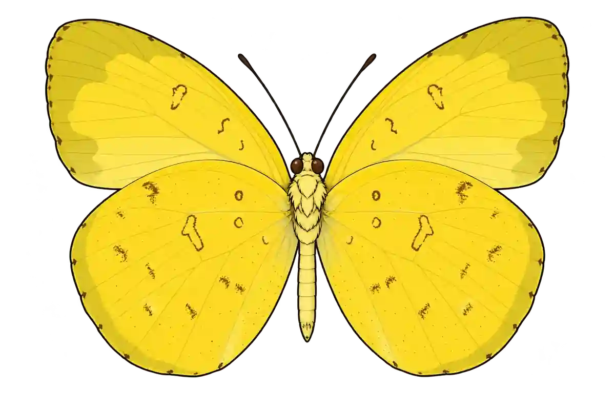Eurema hecabe, ventral view