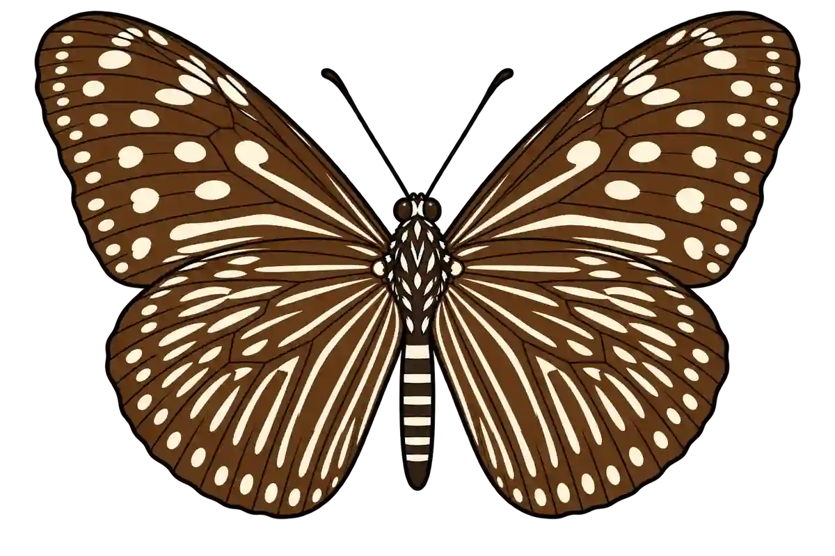 Euploea mulciber, ventral view