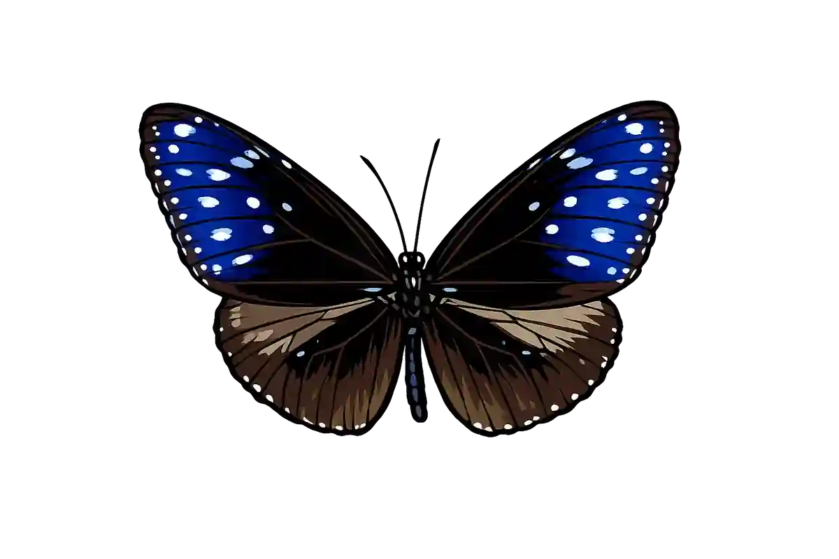 Euploea mulciber dorsal illustration