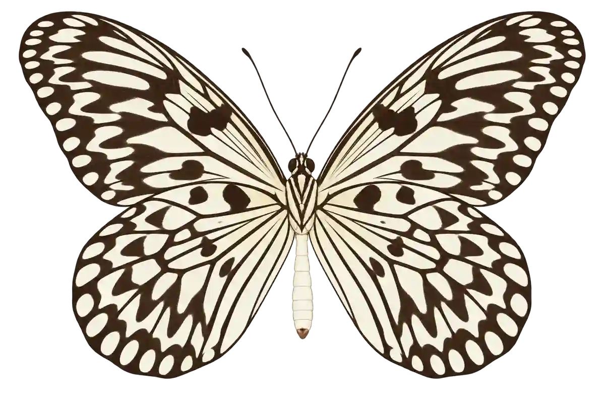 Idea leuconoe, ventral view