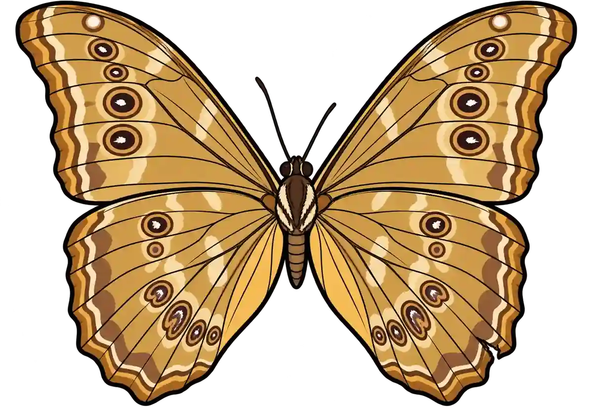 Morpho menelaus didius, ventral view