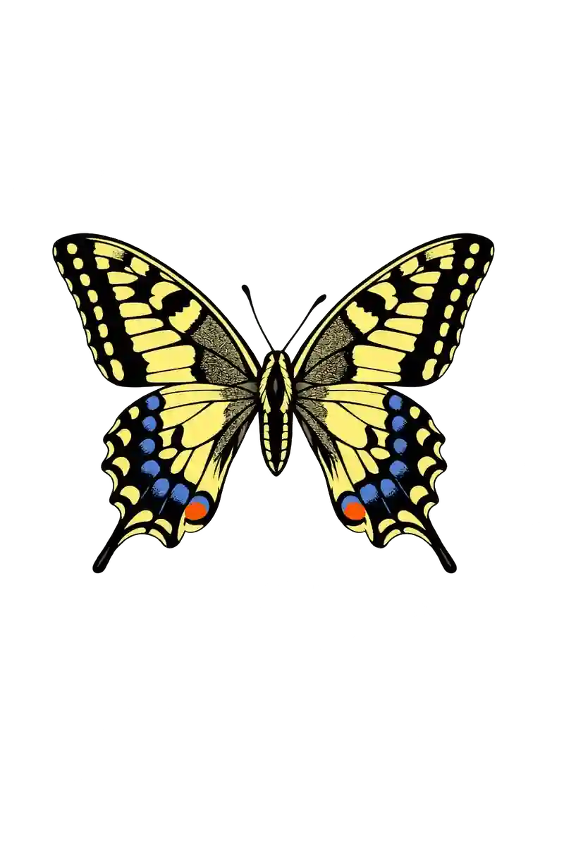 Papilio machaon dorsal illustration