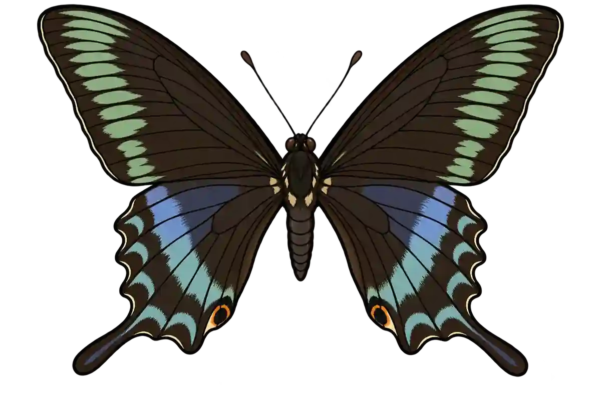 Papilio maackii, dorsal view