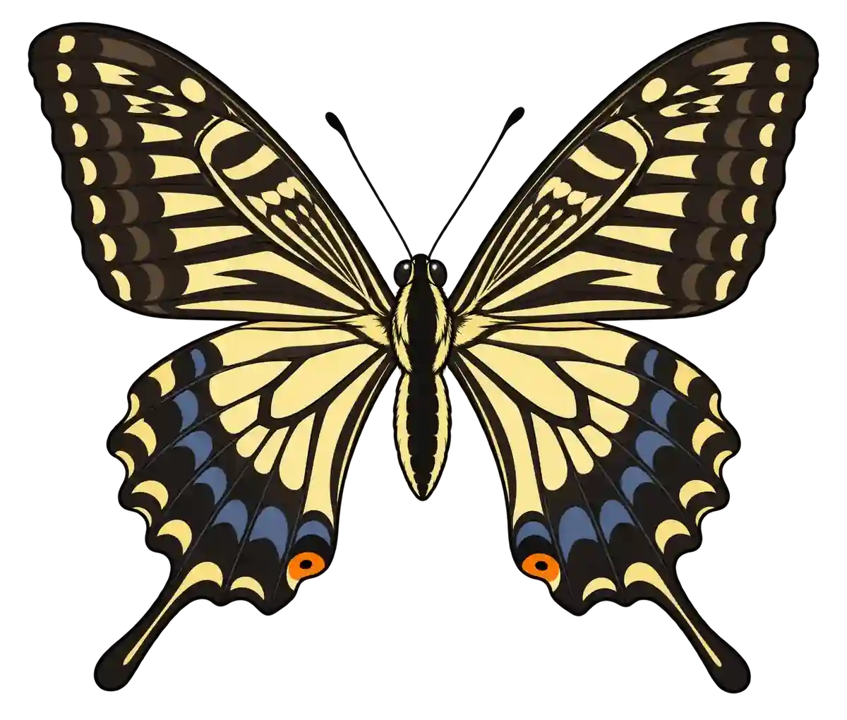 Papilio xuthus, dorsal view