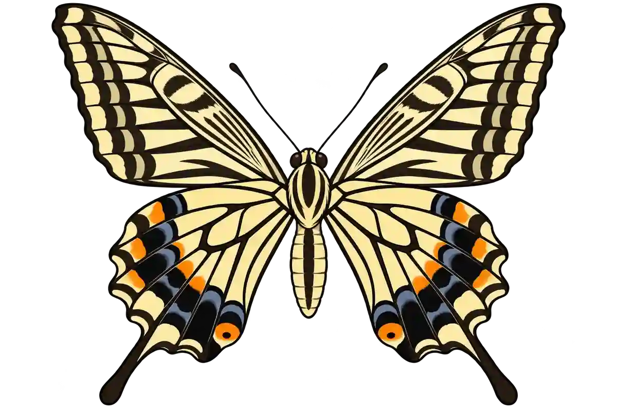 Papilio xuthus, ventral view