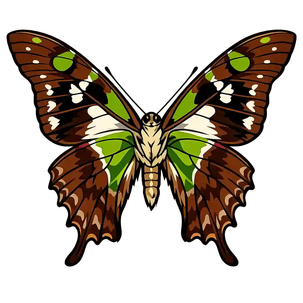 Graphium weiskei, open-wing ventral study