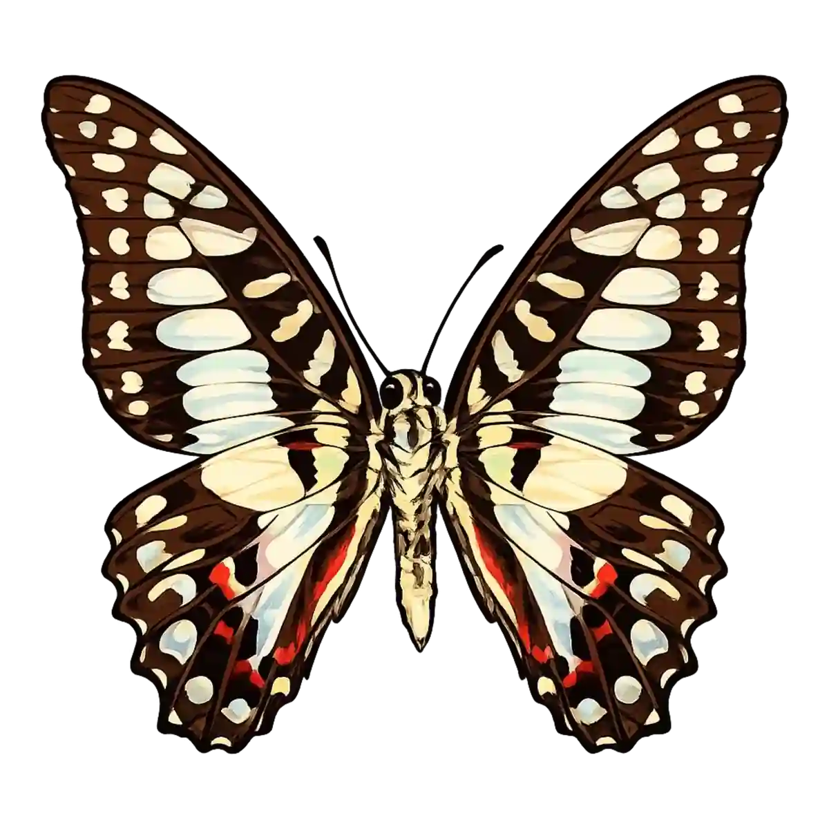 Graphium doson, open-wing ventral study