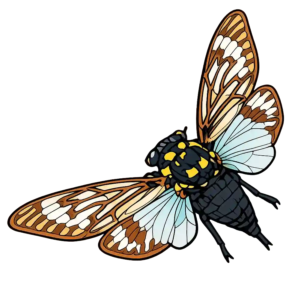 Distantalna splendida, spread-wing ventral study